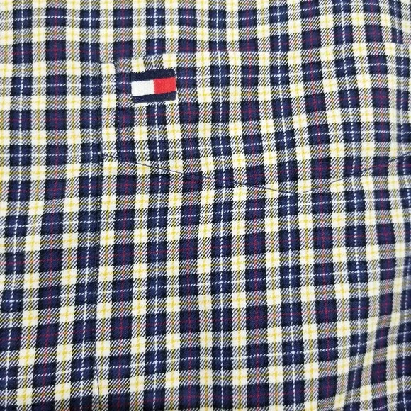 Tommy Hilfiger Men's Shirt Medium Blue Plaid Check Long Sleeve - Picture 4 of 10
